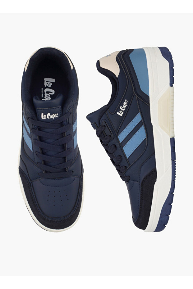 Men Striped Lace-Up Ankle Sneakers