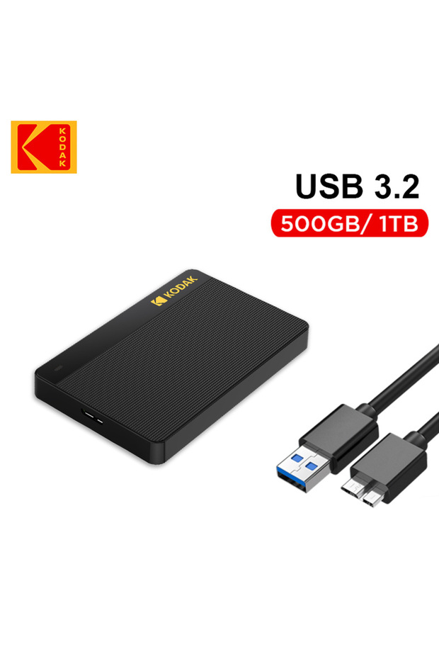Kodak 500GB black Kodak Portable External Hard Drive P160 500GB USB 3.0 PHDD External Hard Disk Perf