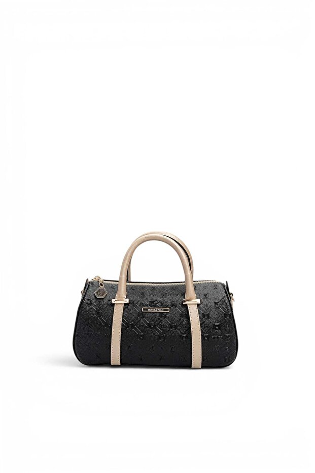 Black - Women's Handbag with S.Nut Logo Sp1289