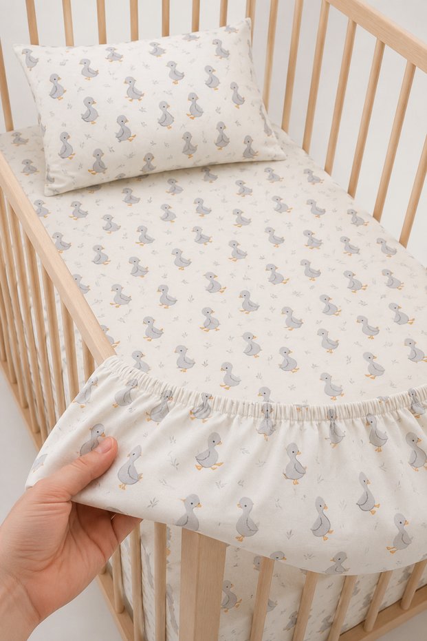 100% Cotton Duck Patterned Baby Elastic Sheet Set - 2 Pillowcases 60X120 / 70X120 / 70X110 Mother's Side - Park Bedding