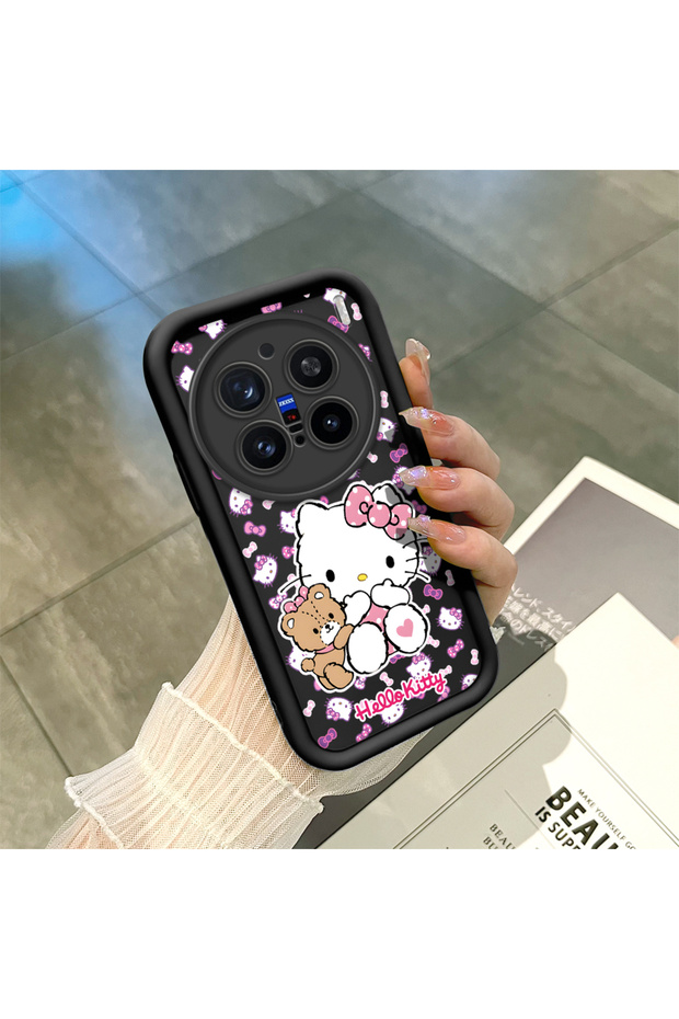 Vivo X200 Pro Compatible Black Silicone Case with Shockproof Camera Protection