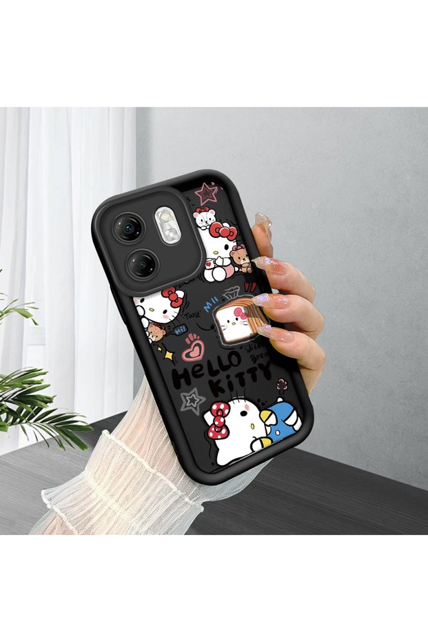 Infinix Smart 9 Compatible Black Silicone Case with Shockproof Camera Protection
