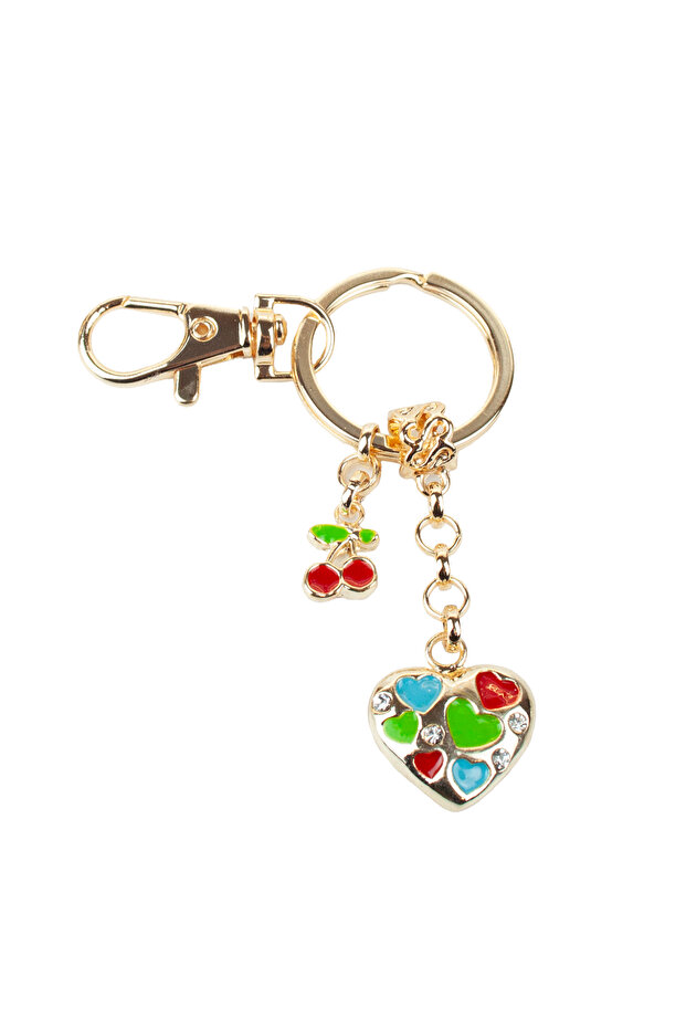 Colorful Heart and Cherry Figured Keychain & Bag Ornament