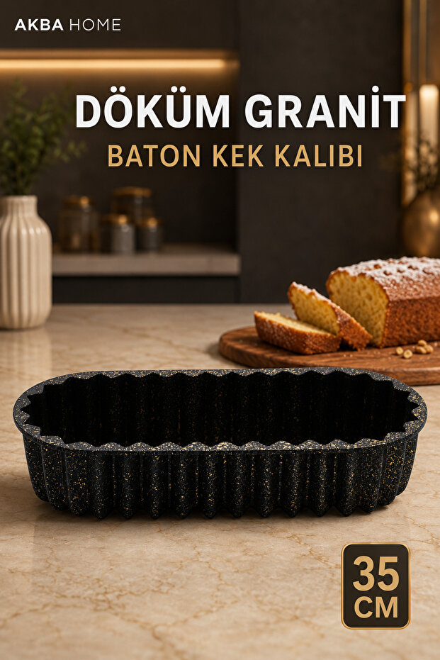 Cast Granite Baton Cake Mold 35 cm Cake Mold Thick Cast with Even Heat Distribution