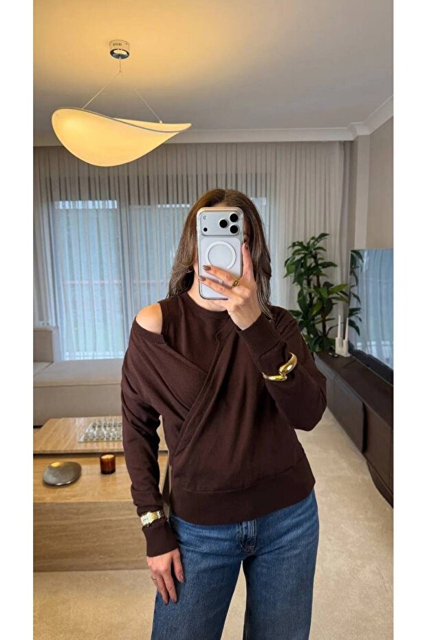 Women's Double Piece Off-Shoulder 2-Piece Knitwear