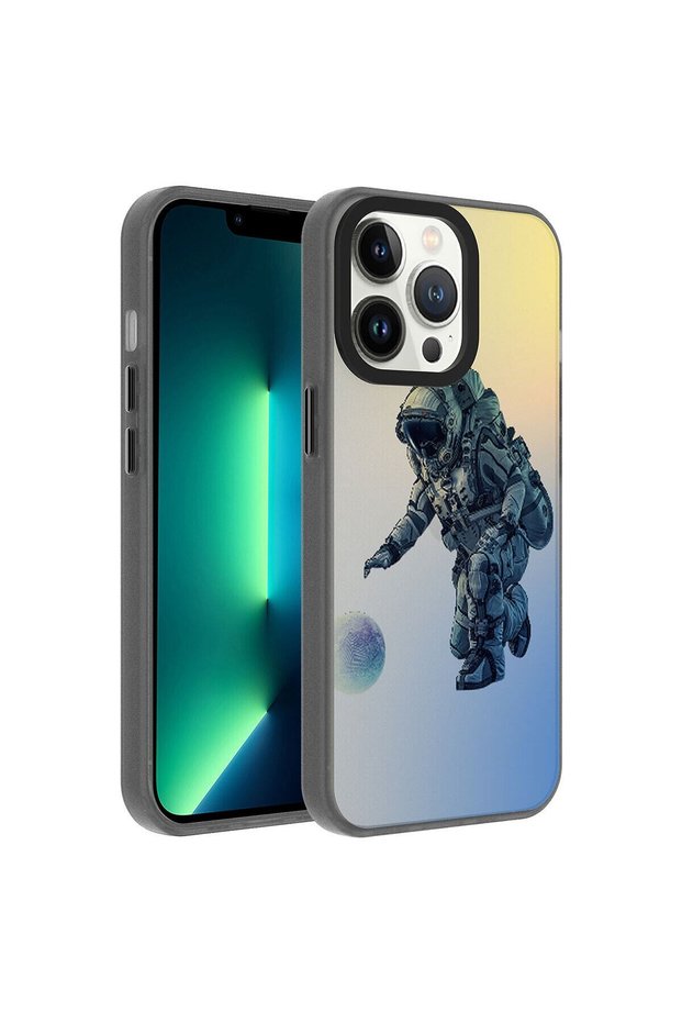 حافظة متوافقة مع هاتف Apple iPhone 13 Pro Max بنمط مختلف لحماية جزء الكاميرا وغطاء صلب تنين