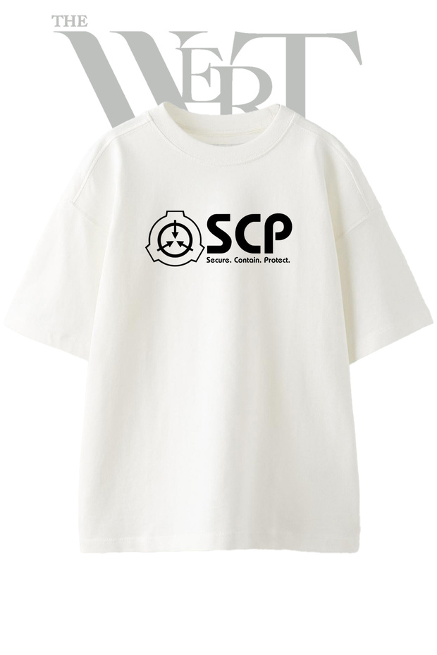 Scp Foundation Design Printed Unisex White Oversize T-Shirt