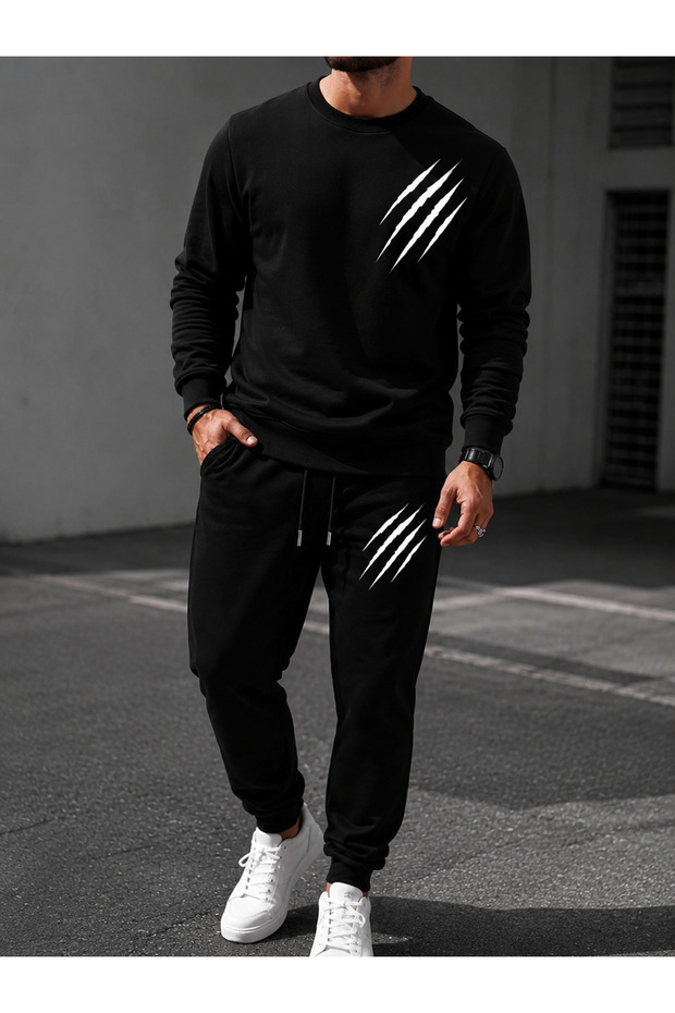 Unisex Premium 3 Pençe Printed Crew Neck Sweatshirt Set
