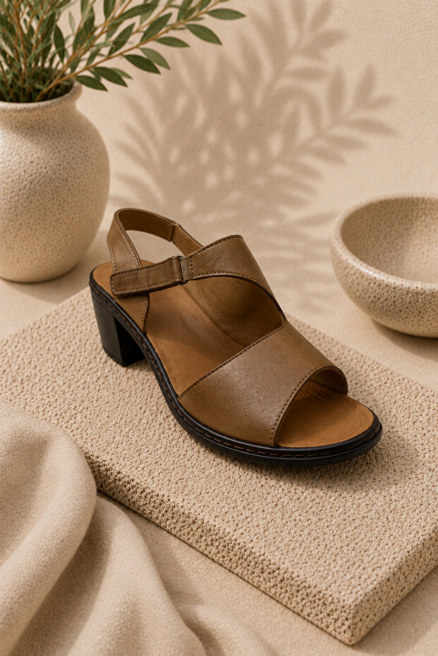 صندل من الجلد الطبيعي اسم الموديل: كري سيريا