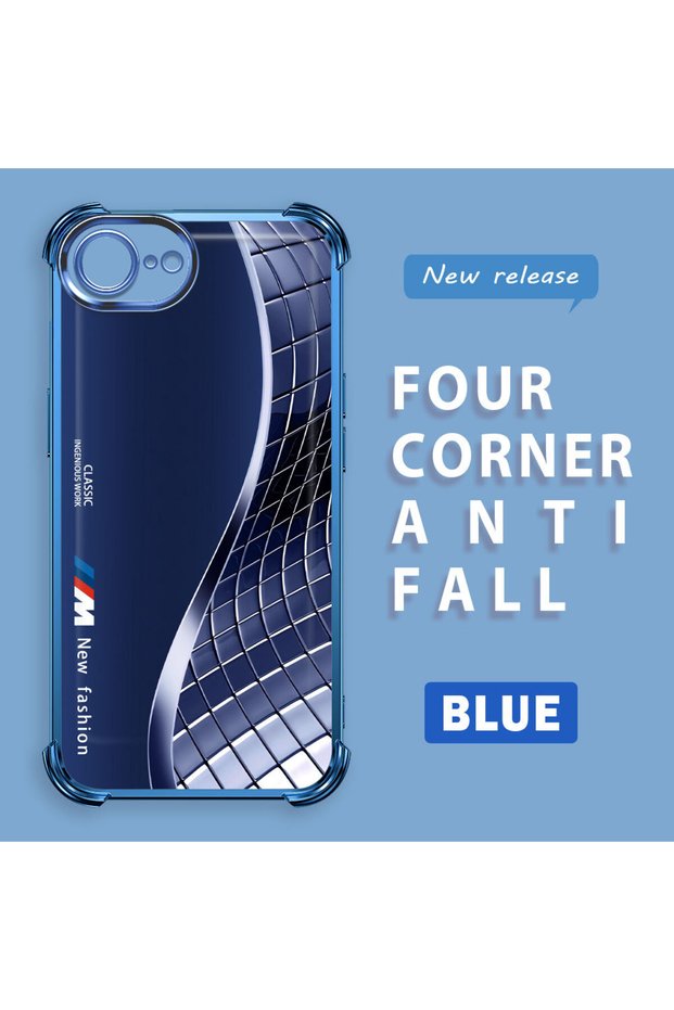 iPhone 16E/17E Compatible Transparent Back Four-Corner Reinforced Impact Protection Silicone Case