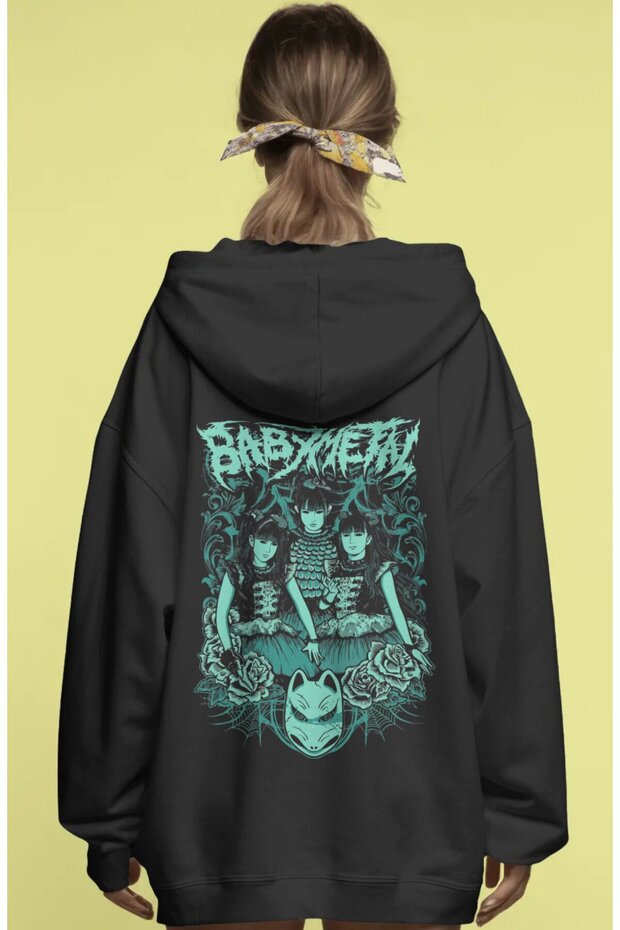 Babymetal Rock Metal Music Band Back Printed Unisex Oversize Premium Hoodie