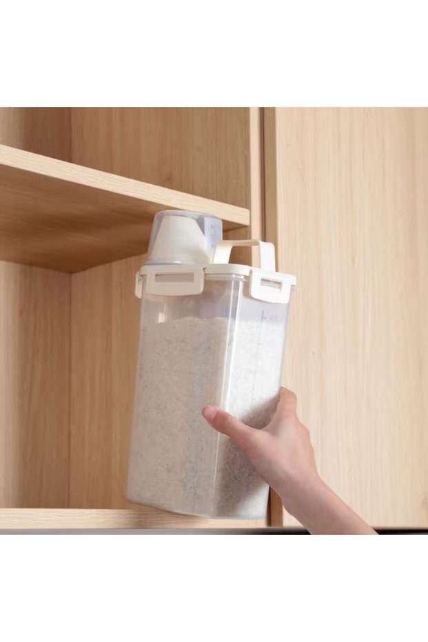 1800ml measuring cup with handle and lidded legume storage container for home, office, and kitchen