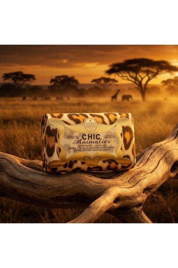 Chic Animalier Myrrh Ginger Tea & Patchouli Natural Soap Bar 250g – Sensual & Provocative, Luxury Italian Bar Soap, Made in Florence