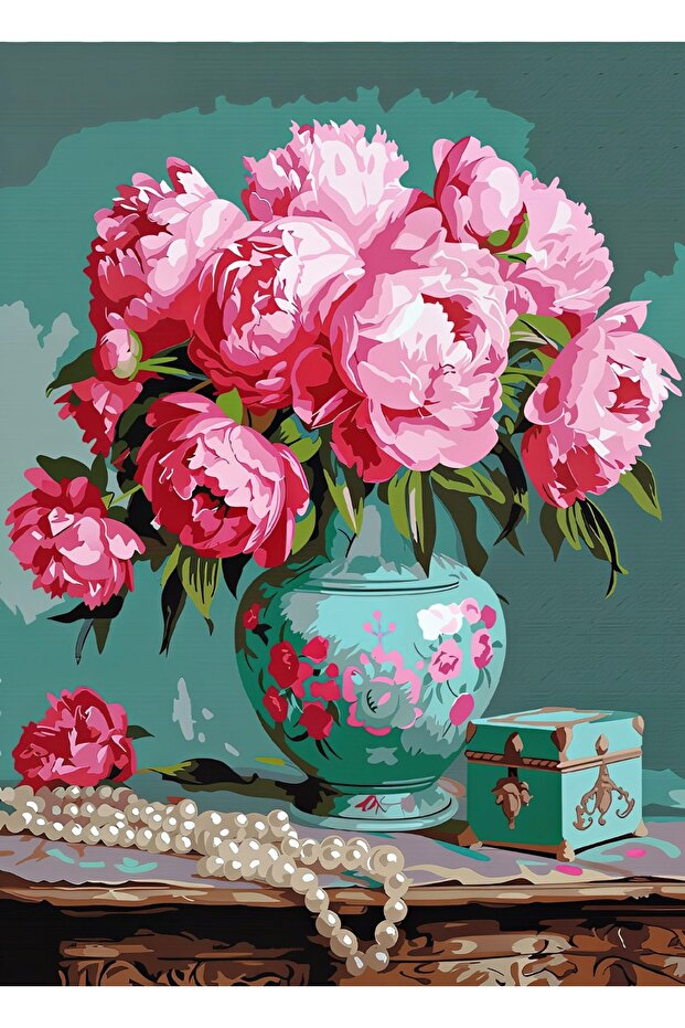 45*60 cm Goblene Print Peonies Without Thread