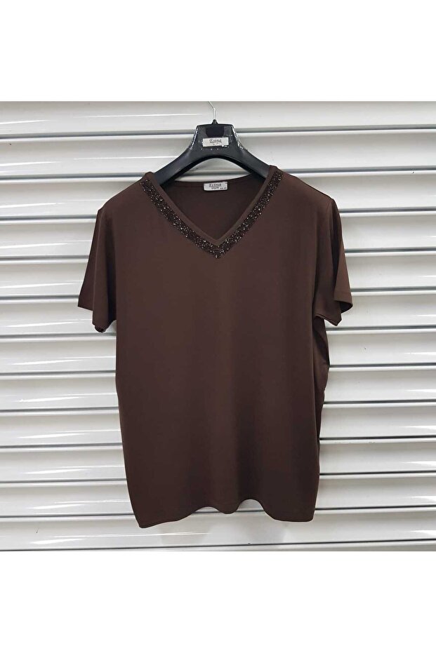 Women's Viscose Blouse with Stone Detail