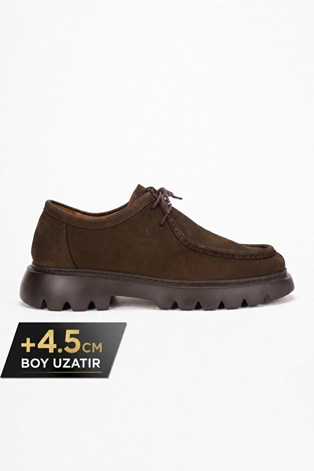 Genuine Leather Men's Casual Shoes +4.5 cm Height Increasing Thick Sole Daily Lace-Up Comfort Vicenza