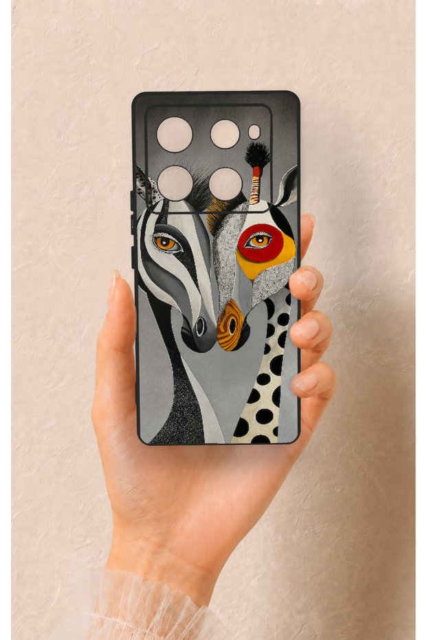 Infinix Note 40 Pro Compatible Zebra and Giraffe Patterned Silicone Case