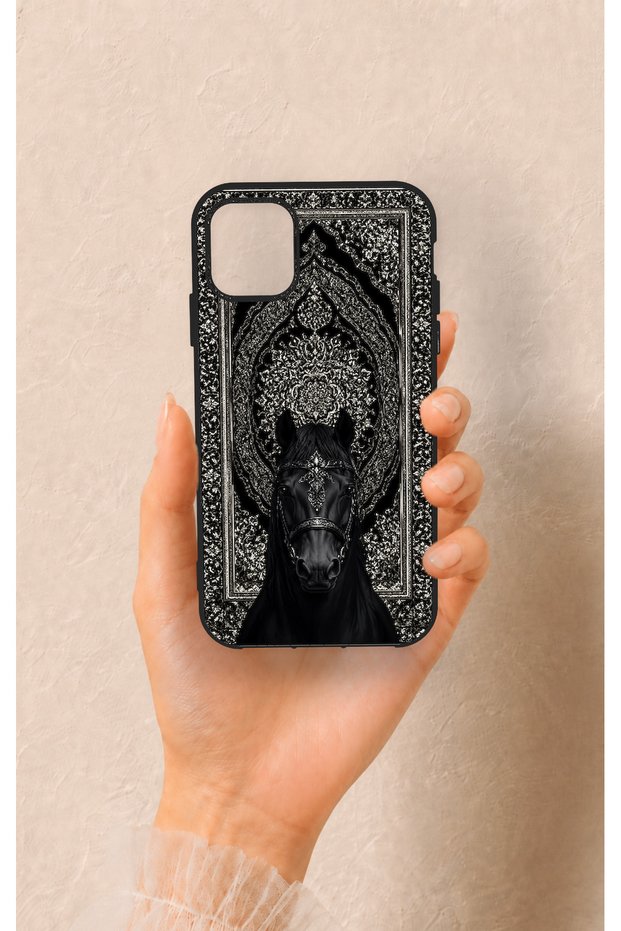 iPhone 11 Compatible Ethnic Horse Figure Patterned Silicone Case