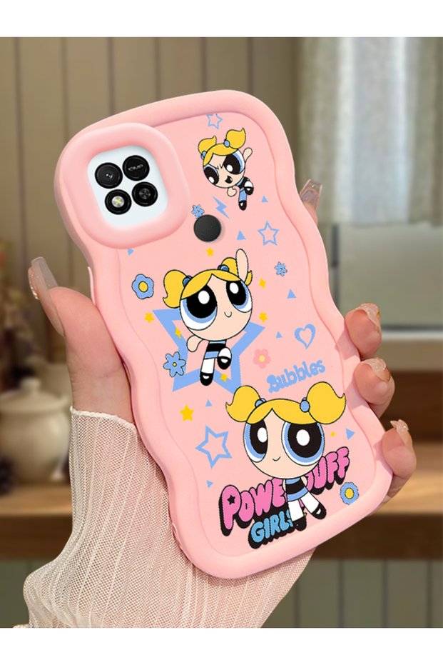 Redmi 10A Compatible Case Camera Protector Pink Silicone Couple Phone Case Cartoon Pattern