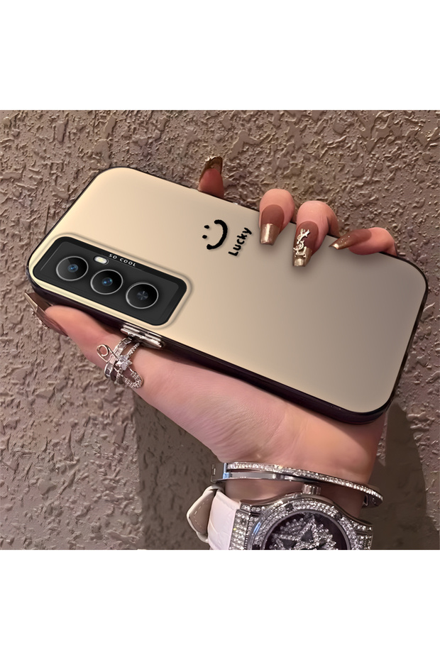 Realme C65 4g Compatible Simple Written Smiley Face Case, Ins Style Relaxing Stylish Finish