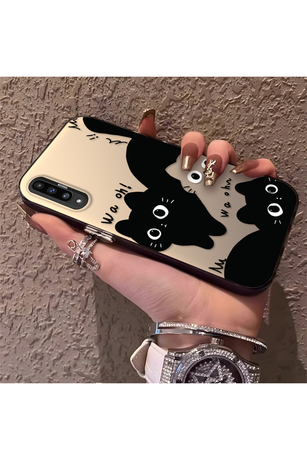 Samsung Galaxy A50/A50S/A30S Compatible High Quality Fun Black Cat Printed Case