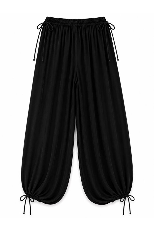 Plus Size Sandy Lace-Up Shalwar Pants