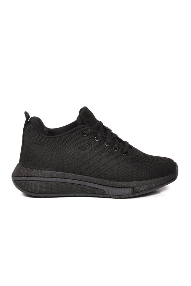 Black-Black Lightweight Flexible Knitwear Breathable Unisex Sports Shoes Molen g