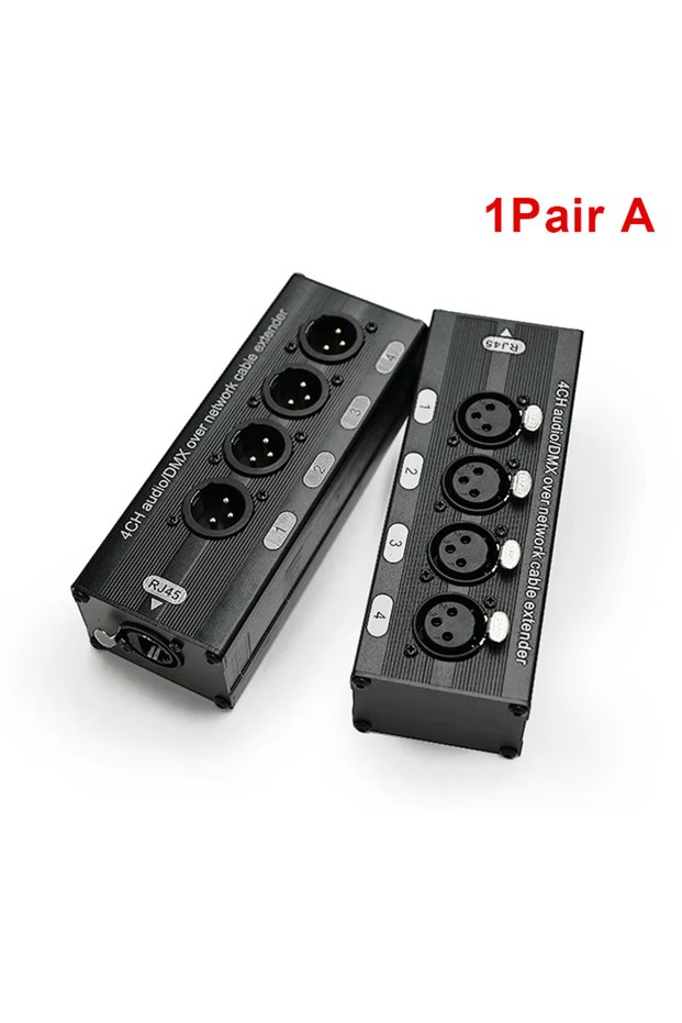 1Pair A RJ45 CAT5 to 4 Channel 3Pin XLR Audio Extender STP Shielded Multi Network Receiver Cable for