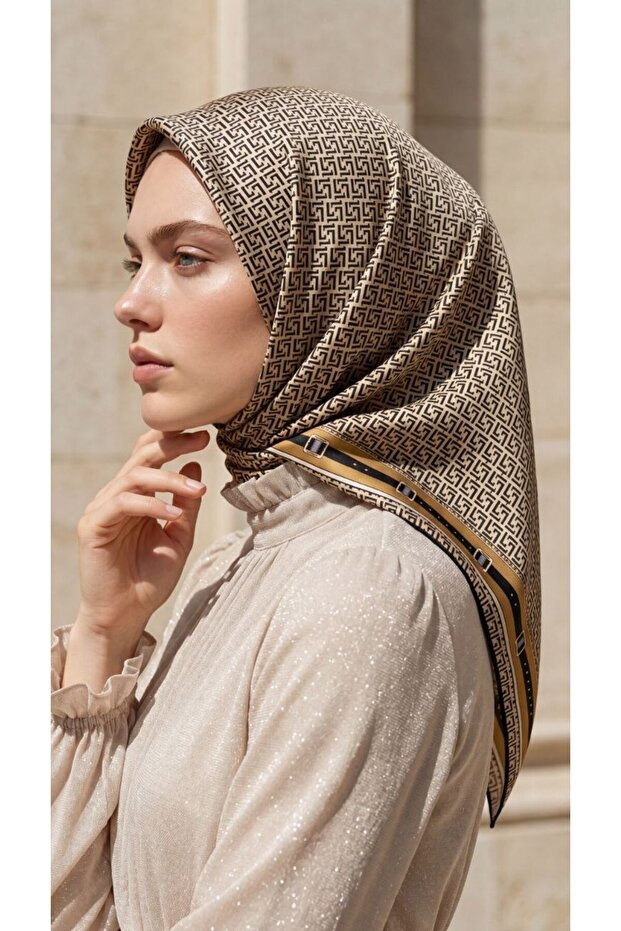 Women's L Monogram Desedesen Sparkling Crystal Scarf with Silk Feel