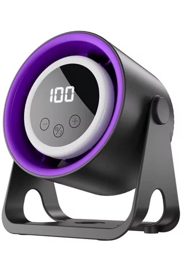 2-in-1 Portable Fan with Night Light, 100 Speeds, LED Display, USB Rechargeable 3-in-1 Mounting Desk Fan for Camping, Tents, Festivals