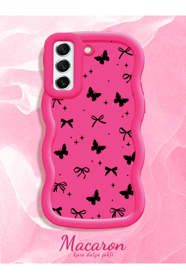 Samsung Galaxy S21 Fe Compatible Thin Butterfly Bow Printed Soft Structure Case for Daily Use