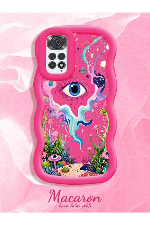 Redmi Note 11/Note 11S 4g Compatible Colorful Psychedelic Eye Mushroom Drawing Flat Print Case