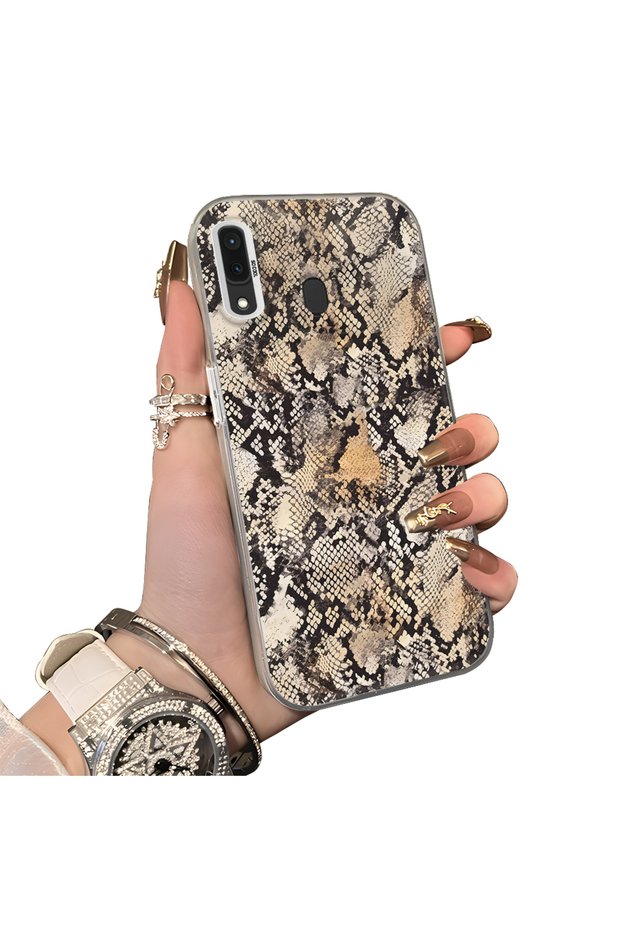 Samsung Galaxy A30/A20 Compatible Hard Acrylic Back Silicone Edge Lens Protection Case