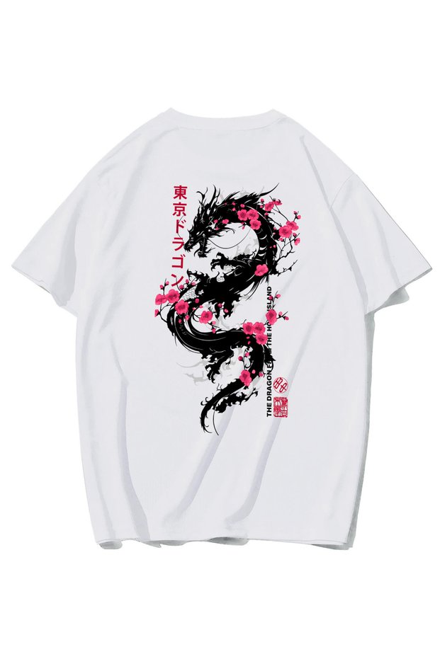 Unisex Oversize of the Island Dragon - Tokyo Dragons T-Shirt (White)