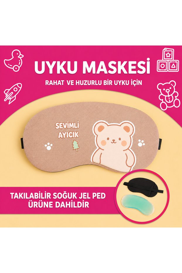 Children's Adult Sleep Mask Animal Patterned Attachable Cold Gel Pad Eye Patch Lightproof Soft Comfortable Elastic Band Sleep Yoga Therapy Eye Mask for Travel Rest and Daily Use