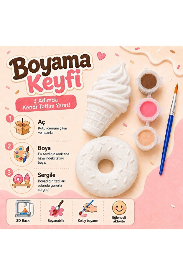 Dondurma & Donut 3D Boyama Seti