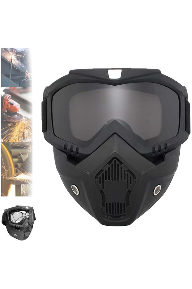 Welding Face Mask, Detachable, Anti-Glare, Anti-UV, Anti-Fog, Automatically Dimming, Wide-View Mask for Welding, Cutting, Grinding, Cycling