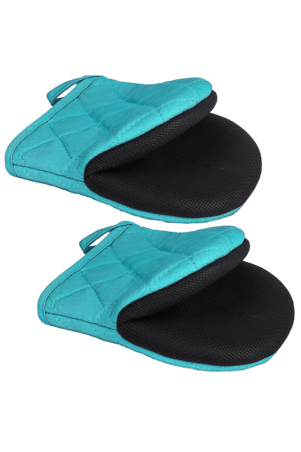 Oven-resistant gloves, High-temperature resistant oven gloves, High temperature resistant, Non-slip surface with hanging loop, For grilling, 1 pair