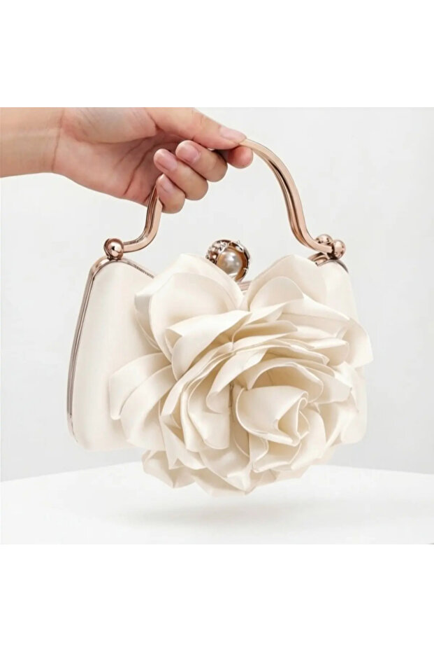 Rose Detailed Women's Evening Dress Bag