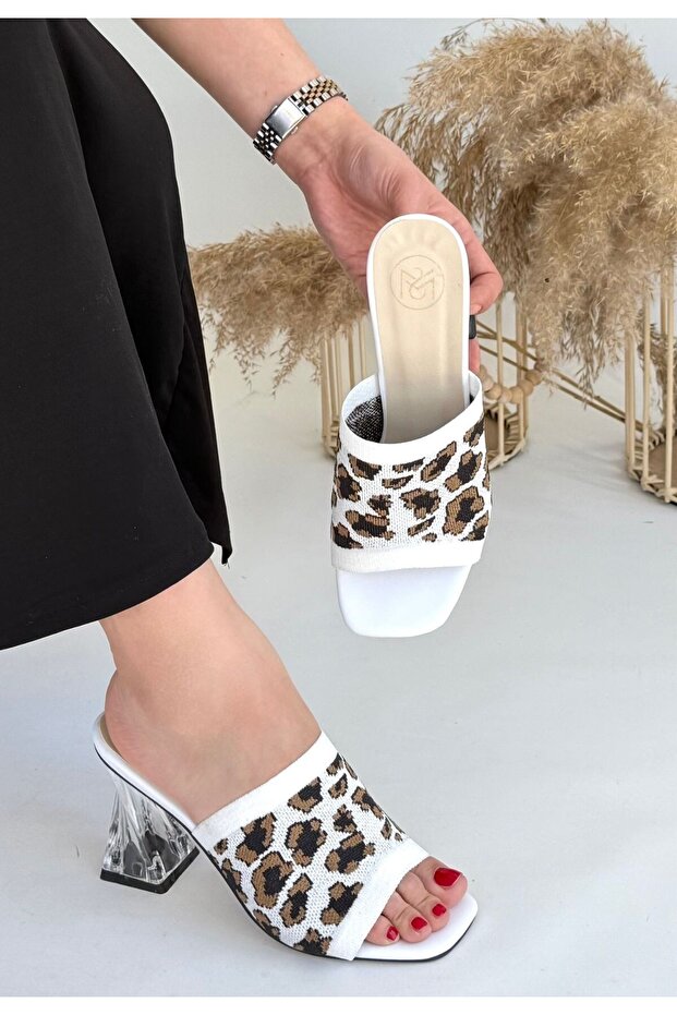 Evra Zebra Knitwear Heeled Slippers