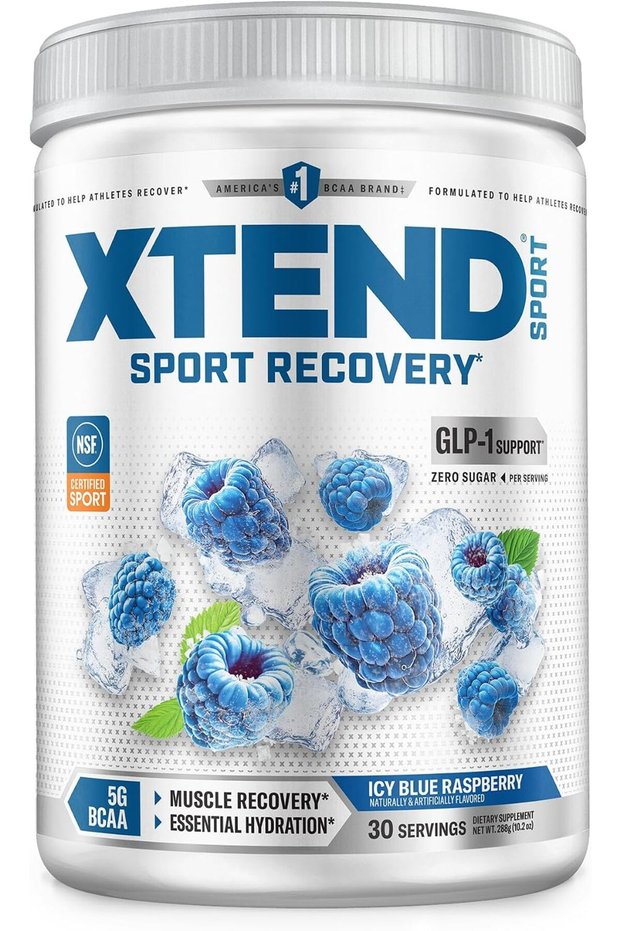 Scivation Sport BCAA Powder Blue Raspberry Ice - Electrolyte Powder for Recovery & Hydration with Amino Acids - 30 Servings