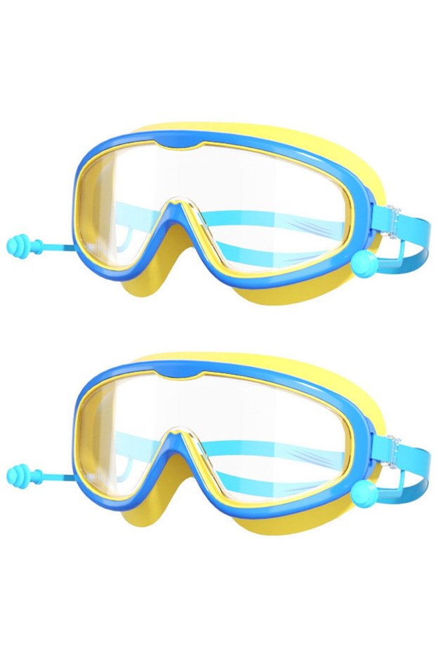 Two pairs of children's swimming goggles - Large frame children's swimming goggles - High - definition large frame - Waterproof and anti - fog -...