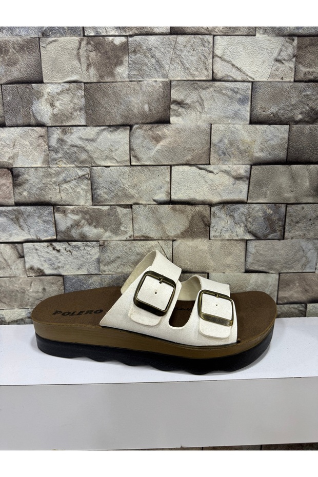 Ergonomic Sole Birkentstok Model Two-Buckle Adjustable Indoor and Outdoor Use Polyurethane Women's Slippers
