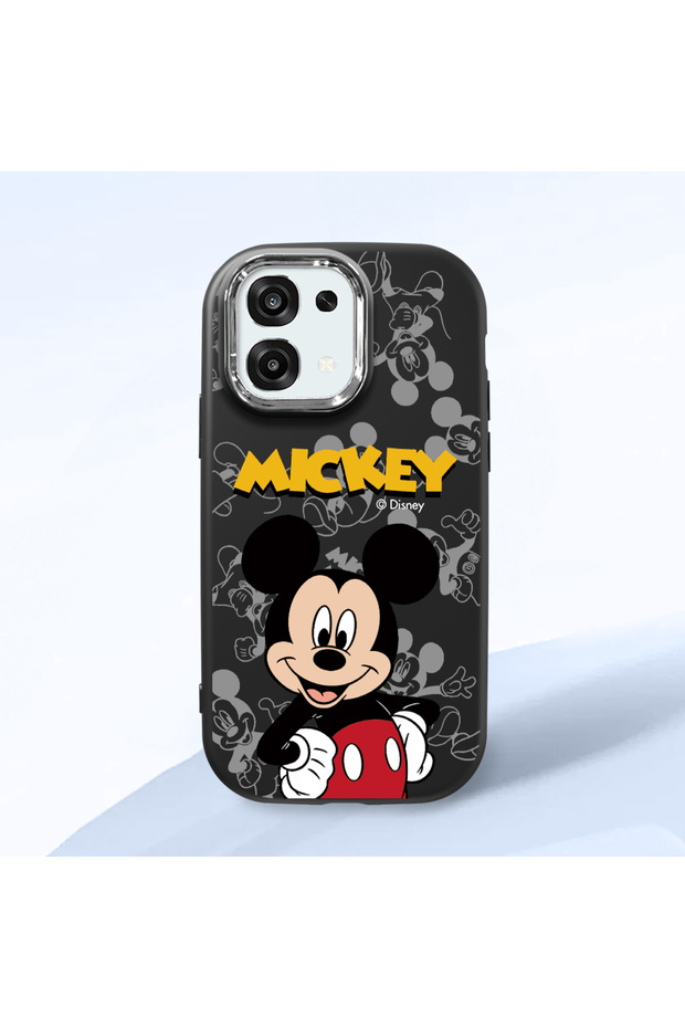 Oppo A6 Pro Compatible Case Camera Protector Black Silicone Couple Phone Case Character Patterned