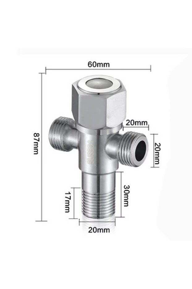 double outlet Stainless Steel Bathroom Quick Opening Triangle Valve Faucet Accessories Two-Way Angle