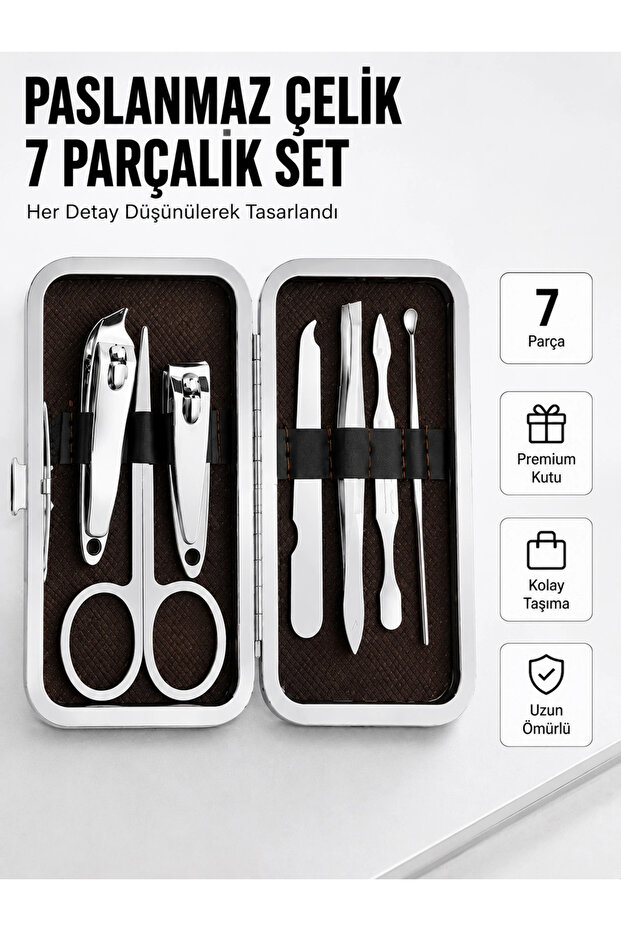 Stainless Steel Personal Care Set – 7 Pieces