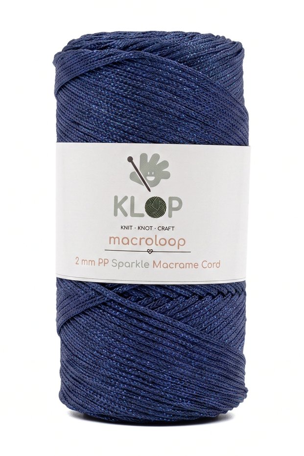 Silvery Polyester Macrame 2 mm No: 4 200 Gr - 190 m Supla Rope and Bag Thread Navy Blue