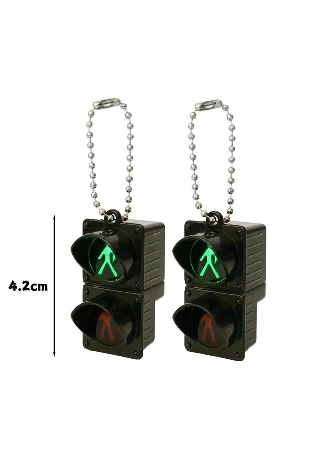 2Pcs A2 1/2Pcs New Fashion 3D Traffic Light Keychain Funny Creative Backpack Hanging Pendant Key Rin