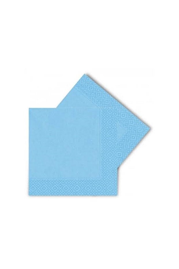 Plain Patterned Blue Paper Napkin 33X33