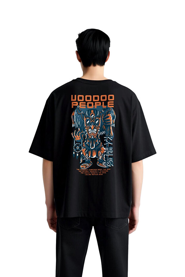 Men's Oversize Mystical Voodoo Graphic Printed Short Sleeve T-Shirt 100% Cotton Relaxed Fit Casual Modern